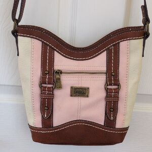 b.o.c. Cream and Brown, Pink Crossbody Charging Bag